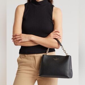 Kate Spade Black Crossbody Bag with Gold Chain